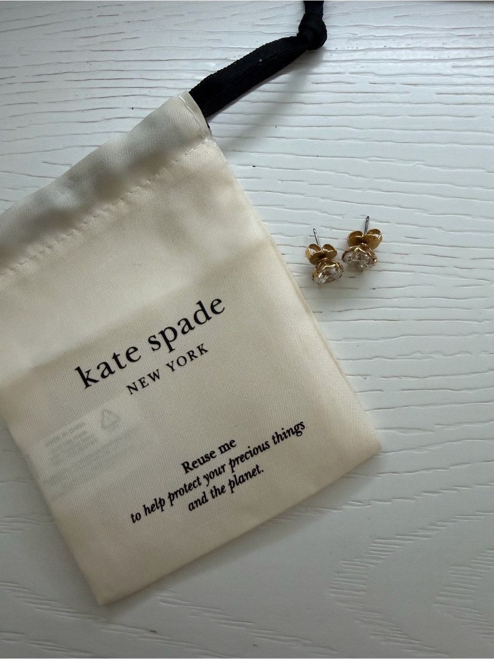 Kate Spade Gold Crystal Stud Earrings